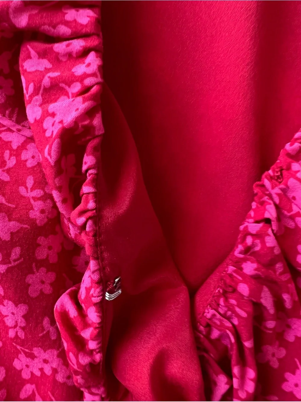 J.Crew Pink Floral Ruffle Wrap V-Neck Dress Size 12 Tossed Bouquet Knee Length